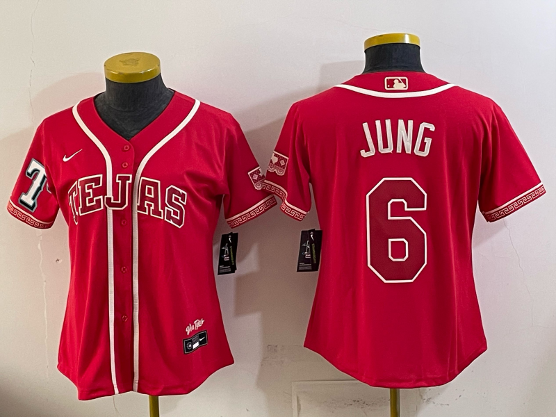 Men Texas Rangers #6 Jung red Nike 2026 MLB Jersey 0518006